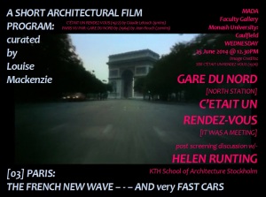 A Short Architectural Film Program_03 PARIS THE FRENCH NEW WAVE _ _ _ AND very FAST CARS 25 June 2014